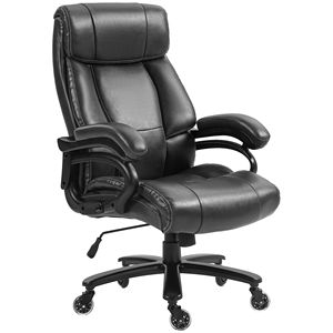 Big <b>Tall</b> Executive Office <b>Chair</b> 400 Lbs Adjustable Height PU Leather Black-BIFMA Certified Aluminium Nylon Plastic Furniture - Product Image 1