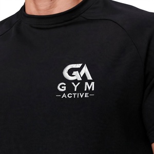 GYM ACTIVE Men's <b>Black</b> Short Sleeve Printed Custom Jersey T-<b>Shirts</b> 95% cotton spandex tee High street <b>silk</b> screen print - Product Image 5