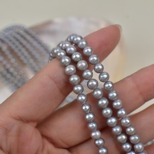 Perles d'eau douce naturelles de 5,5 à 6 à 7 mm, sans noyau, trou traversant, semi-finies pour bijoux - Product Image 4