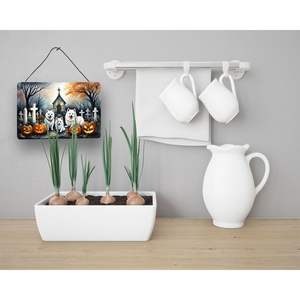 Esquimau américain multicolore Spooky Halloween Plaque murale en aluminium et métal pour la cuisine, la salle de bain et la décoration intérieure 8HX12W - Product Image 3