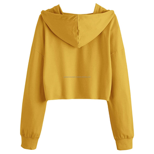 OEM Diseño Nuevo Sexy Mujeres Plus Size Short Crop Top Sudaderas con capucha Logotipo personalizado de impresión de invierno de lana transpirable a prueba de viento con capucha - Product Image 2