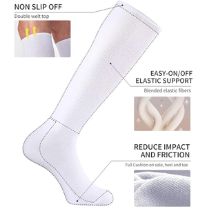 Chaussettes en coton mi-hautes, blanches unies, respirantes, pour le football, le baseball, le softball, les sports, unisexes, adultes, été, sports de plein air - Product Image 3