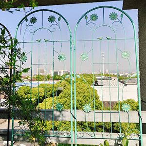 Set di 4 tralicci da giardino in metallo antiruggine da 220 cm x 50 cm per piante rampicanti, supporto per fiori da esterno - Product Image 6
