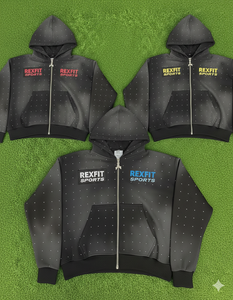 Sudaderas con capucha con pedrería en toda la prenda, estilo urbano, logotipo serigrafiado, mejor material, precios razonables, corte holgado, efecto desgastado por el sol, con cremallera - Product Image 1