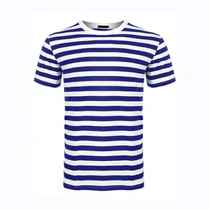 야외 패션 착용 맞춤형 티셔츠 스트라이프 안감 코튼 셔츠 o 넥 좋은 품질 티셔츠 최고의 패브릭 셔츠