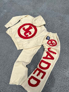 OEM Custom Yellow Hoodie and Sweatpants Set 100% Cotton Streetwear <b>Tracksuit</b> Full Length Regular Fit Unisex Adults Autumn 2026 - Product Image 2