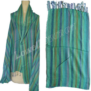 Printed Stripe Design Handloom Scarf Lightweight Soft Cotton Woven Fashion <b>Wrap</b> Traditional Artisan <b>Shawl</b> Unisex Casual Elegant - Product Image 3