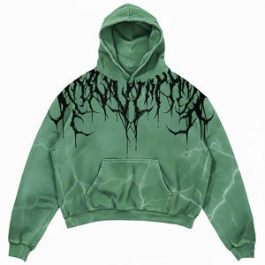 Sweat-shirts à capuche délavés personnalisés avec votre propre design, faible MOQ, livraison rapide, 100 % coton French Terry, design personnalisé, sweats décontractés pour hommes - Product Image 1