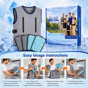 Removable Cooling Gel <b>Vest</b> with Different Design Phase Change Material Low Price for <b>Men</b> & Women Hot Weather Made in Vietnam - Product Image 5