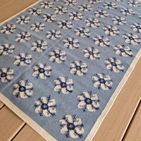 Tapis en laine fait main à motif abstrait, tissé à la main, doux, moderne, écologique, antidérapant, adapté aux animaux domestiques, antibactérien, à poils ras