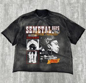 Camisetas Personalizadas con Lavado Ácido, Hombros Caídos, Corte Cuadrado, Camisetas Cortas con Logotipo Impreso Personalizado, Camiseta Oversize de Algodón Grueso para Hombre - Product Image 1