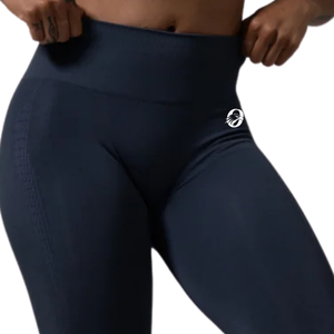 Navy <b>Blue</b> Women's Mid Rise Performance Leggings Moisture Wicking Workout Pants for Gym Yoga Training Running Fitness - Product Image 4