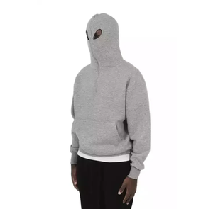 Wholesale Fashion Streetwear Solid Color Autumn Winter Hooded Silhouette <b>Long</b> Sleeve Drop Shoulder <b>Oversized</b> <b>Hoodies</b> Men - Product Image 5