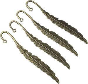 Vintage Metal Hook <b>Bookmarks</b> for DIY Crafts Bulk Blanks with Beading Charms for Book Lovers - Product Image 3