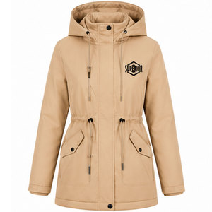 Chaqueta Parka con Capucha para Mujer, con Logotipo Personalizado, Aislamiento Térmico, Tela Impermeable y Cintura Ajustable para Deportes al Aire Libre - Product Image 1