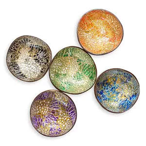 定制标志和包装椰子壳碗热卖漆椰子碗用于装饰越南制造商