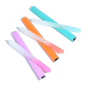 1Pc Crystal Glass Nail <b>File</b> <b>Case</b> Mini Nail <b>File</b> Set 180 Grit Disposable Double-Sided Straight Pattern Professional Nail Care - Product Image 2