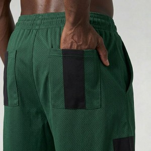 Shorts de basketball en mesh pour hommes, respirants, pour l'entraînement sportif, avec taille élastique et cordon de serrage, pour la gym, la course et les sports, coupe décontractée - Product Image 3