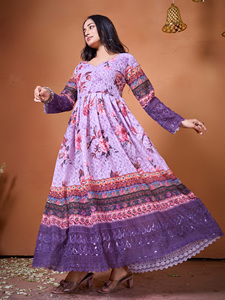 Stylish and Premium Cotton Silk Purple <b>Kurti</b> for Office and Regular Wear at Wholesale Price Casual Dresses <b>Kurti</b> - Product Image 3