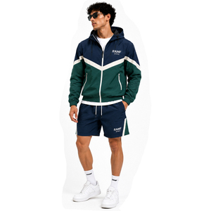 Custom Nylon Windbreaker Shorts Set Tracksuit Lightweight <b>Zip</b> <b>up</b> <b>Jackets</b> and Shorts Two Piece Waterproof Men Windbreaker Suits - Product Image 3