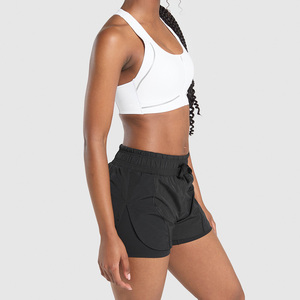 <b>Women's</b> High Waist <b>Black</b> Running <b>Shorts</b> with Elastic Waist Pockets 100% Cotton Knitted Fabric Regular Fit Casual Style - Product Image 3