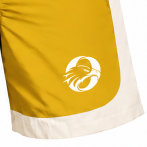 <b>Mens</b> Mustard Yellow <b>White</b> Athletic Running <b>Shorts</b> Contrast Panel Elastic Waist Lightweight Sports Training Gym Casual Activewear - Product Image 4