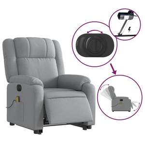 Fauteuil de massage électrique gris clair avec fonction de levage - Product Image 5
