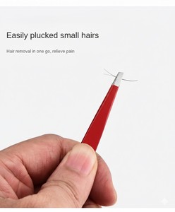 Pince à épiler de précision antistatique en acier inoxydable rouge avec logo personnalisé pour extension de cils, durable et écoresponsable - Product Image 3
