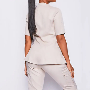 Ensemble d'uniformes d'infirmière en denim respirant et confortable avec fermeture éclair pour femmes, vêtements de travail médicaux pour hôpital - Product Image 4