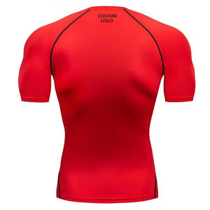 T-shirt de compression en gros à manches courtes pour hommes, coupe oversize, respirant, séchage rapide, pour la course et le sport - Product Image 6