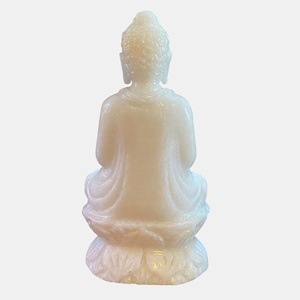 พระพุทธรูปหยกขาวขัดเงา ของตกแต่งหินสำหรับทำสมาธิเซน ของขวัญ - Product Image 5