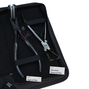 Kit de herramientas para extensiones de cabello con cinta adhesiva negra, removedor de microperlas, tijeras para cortar hilos, agujas de coser curvadas y accesorios para estilistas - Product Image 4