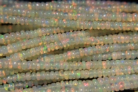 Perles Rondelles Lisses en Opale de Feu Éthiopienne Naturelle 3mm-5mm Multicolores Percées pour Collier et Bracelet HASNAIN GEMS Personnalisables