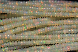 Cuentas Redondas Lisas de Ópalo de Fuego Etíope Natural de 3mm-5mm Multicolor Perforadas para Collar y Pulsera - Product Image 4