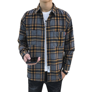 Veste Chemise de Sport pour Homme de Haute Qualité, Coupe-Vent Classique Légère en Flanelle à Carreaux, Grande Taille, 100% Coton - Product Image 4