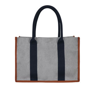 Vente en gros de sac fourre-tout en coton imprimé sur mesure sac d'épicerie portable en polyester imperméable en toile avec logo réutilisable - Product Image 4