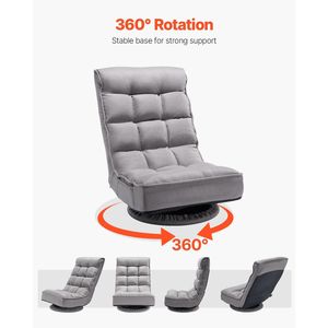360-Degree <b>Rotating</b> Swivel Floor Gaming <b>Chair</b> with 4 Adjustable Positions Folding Backrest Lumbar Support Foldable Feature - Product Image 5