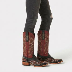 Botas Vaqueras de Cuero Occidental para Mujer, Botines Vaqueros de Cuero con Bordado Personalizado, Botas Vaqueras de Cuero Occidental Hechas a Mano de Primera Calidad - Product Image 6
