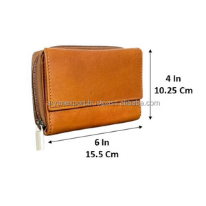 New Style Hot Selling Real Handmade Crunch Leather Small <b>Wallets</b> Stylish Casual Full Grain Leather Classy <b>Cute</b> Clutch for Womens - Product Image 2