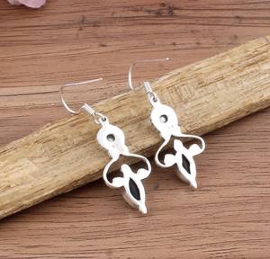 ต่างหูไพลินสีน้ำเงินธรรมชาติ 925 เงินสเตอร์ลิง ต่างหูห้อยแบบเรียบหรูสำหรับผู้หญิง งานแต่งงาน งานปาร์ตี้ เครื่องประดับสุดหรู ของขวัญ - Product Image 6