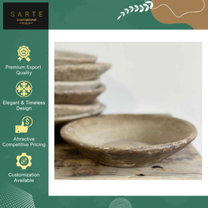 Tazón de Gres de Primera Calidad, Hecho a Mano, Ecológico, de Piedra Natural de Mármol Tallada, Estilo Rústico Antiguo, Personalizable, Sin Recubrimiento - Product Image 6