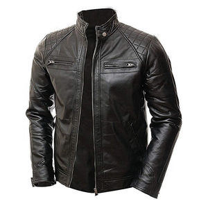 Veste en cuir pour homme, dernière tendance, confortable, de haute qualité, en peau de mouton, col rabattu, manches longues - Product Image 3