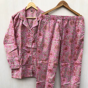 Ensemble pyjama femme, motif floral indien, ensemble pyjama imprimé, tenue de nuit, tenue de soirée, cadeau de Noël pour elle - Product Image 1