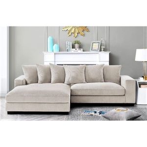 Divano Sezionale di Lusso da 102,4 Pollici con Chaise Longue a L, 2 Pezzi, Orientabile a Sinistra, Imbottito per Arredamento Soggiorno di Lusso - Product Image 2
