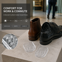 Vente en gros de semelles rehausseuses de talon empilables et réglables, coussinets de chaussures invisibles, semelles intérieures transparentes en silicone pour augmenter la taille