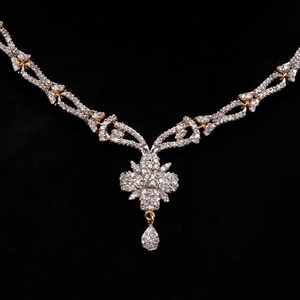 Conjunto de Collar de Compromiso Vintage con Rubí Blanco, Chapado en Oro de 22K, Collar Elegante para Cóctel, Fiesta, Boda, Regalo de Joyería para Mujer - Product Image 3