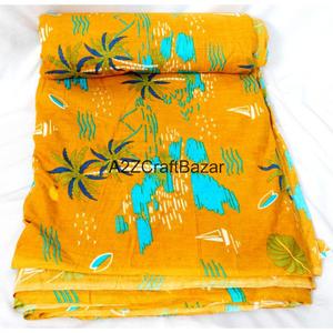 Tissu d'habillement 100% coton tissé, imprimé au bloc, écologique, respirant, séchage rapide, léger, style croisé, du Rajasthan pour femmes et jeunes filles - Product Image 4