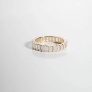 Bague de mariage en or jaune massif 14 carats, 4,06 TCW, 29 pierres, clarté VS+, certifiée IGI, cultivées en laboratoire, sertie de griffes, 4 mm, droite, pour empilage - Product Image 1