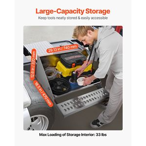 Cassetta Portautensili in Alluminio Rinforzato 79x76x48 cm per Camion, con Gradino e Piastra Diamantata, Impermeabile, per Ingresso Cabina - Product Image 4