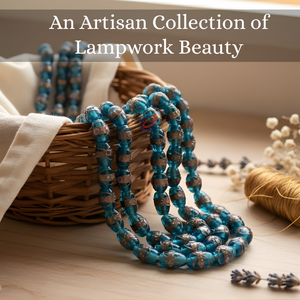 Perles en verre soufflé à la main Aqua Lampwork de EXCEL EXPORTS, brin de 8 pouces |   Gâteau de mariage artistique au design mixte |   Artisanat multi-formes - Product Image 6